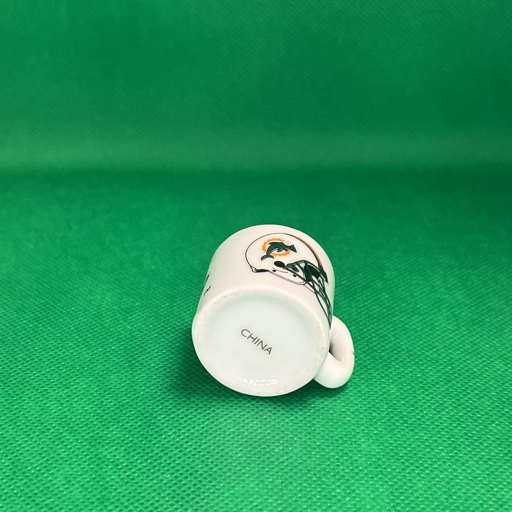 NFL Mini Ceramic Mugs 1.25" Tall Miami Dolphins Toothpick Holder - Picture 3 of 3